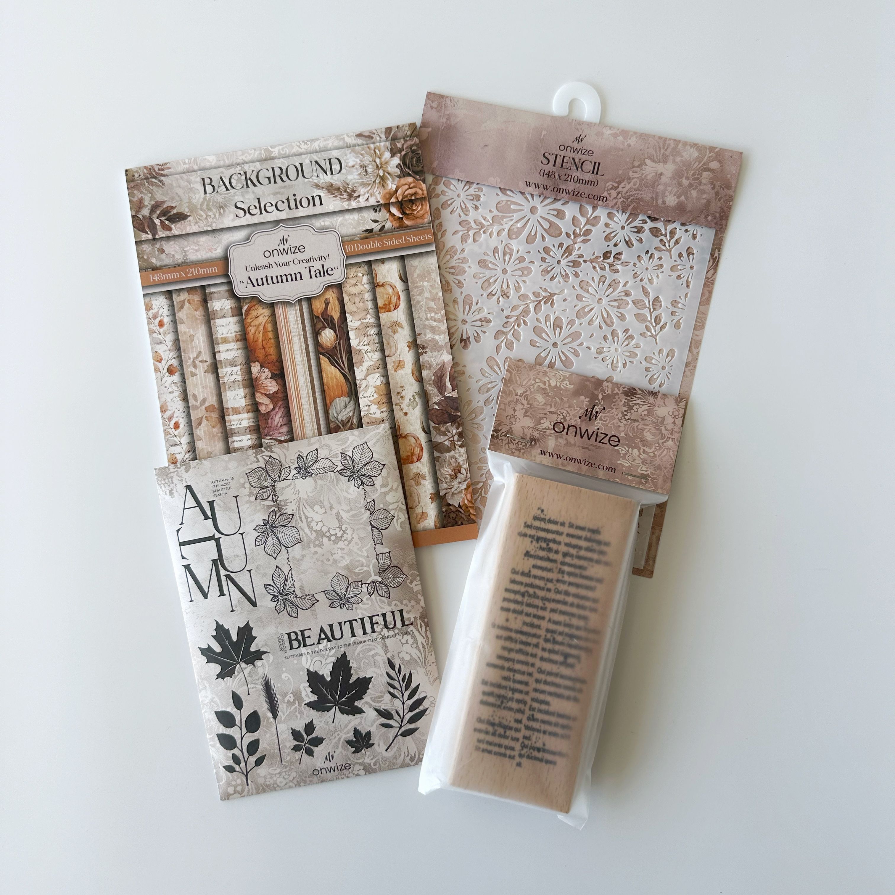 Scrapbooking 'Autumn Tale' Wooden Stamp 60x150x20 mm