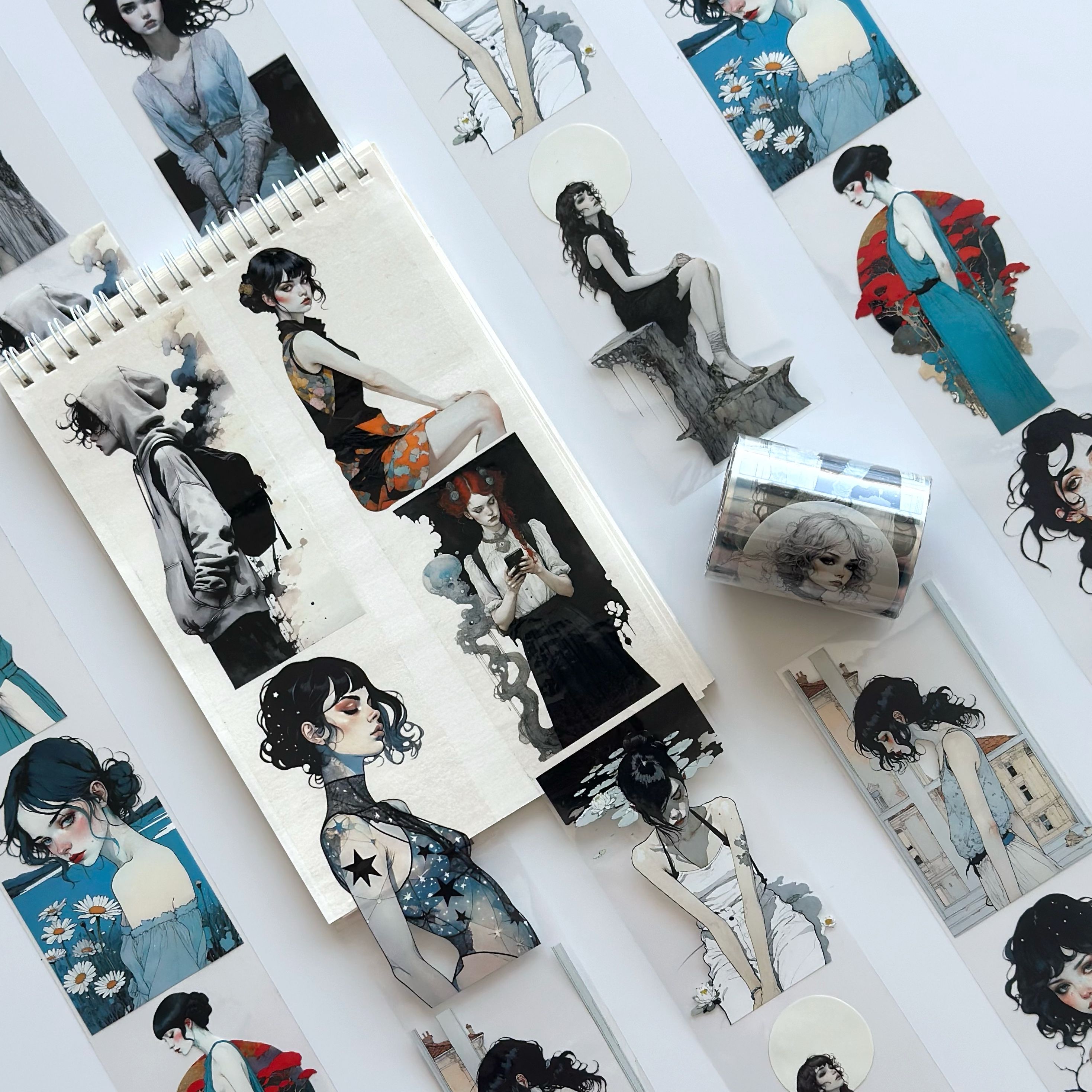 An Inner Secret Girl Oil Tape – Moody Aesthetic PET Sticker Roll – Journal Art Deco – SRP130