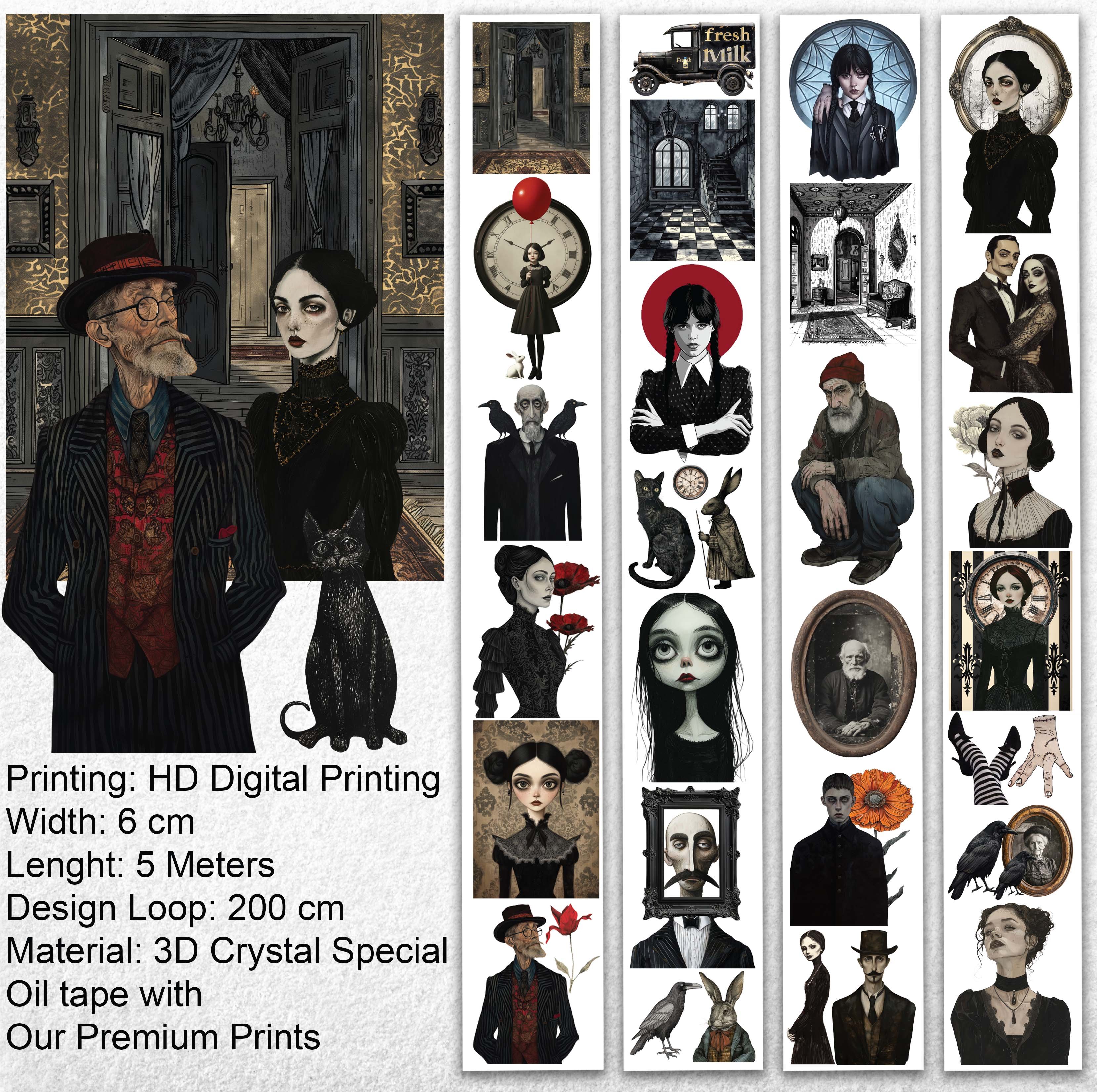 Scrapbook Mrs. Morticia's Mansion -3D Crystal Special Oil tape