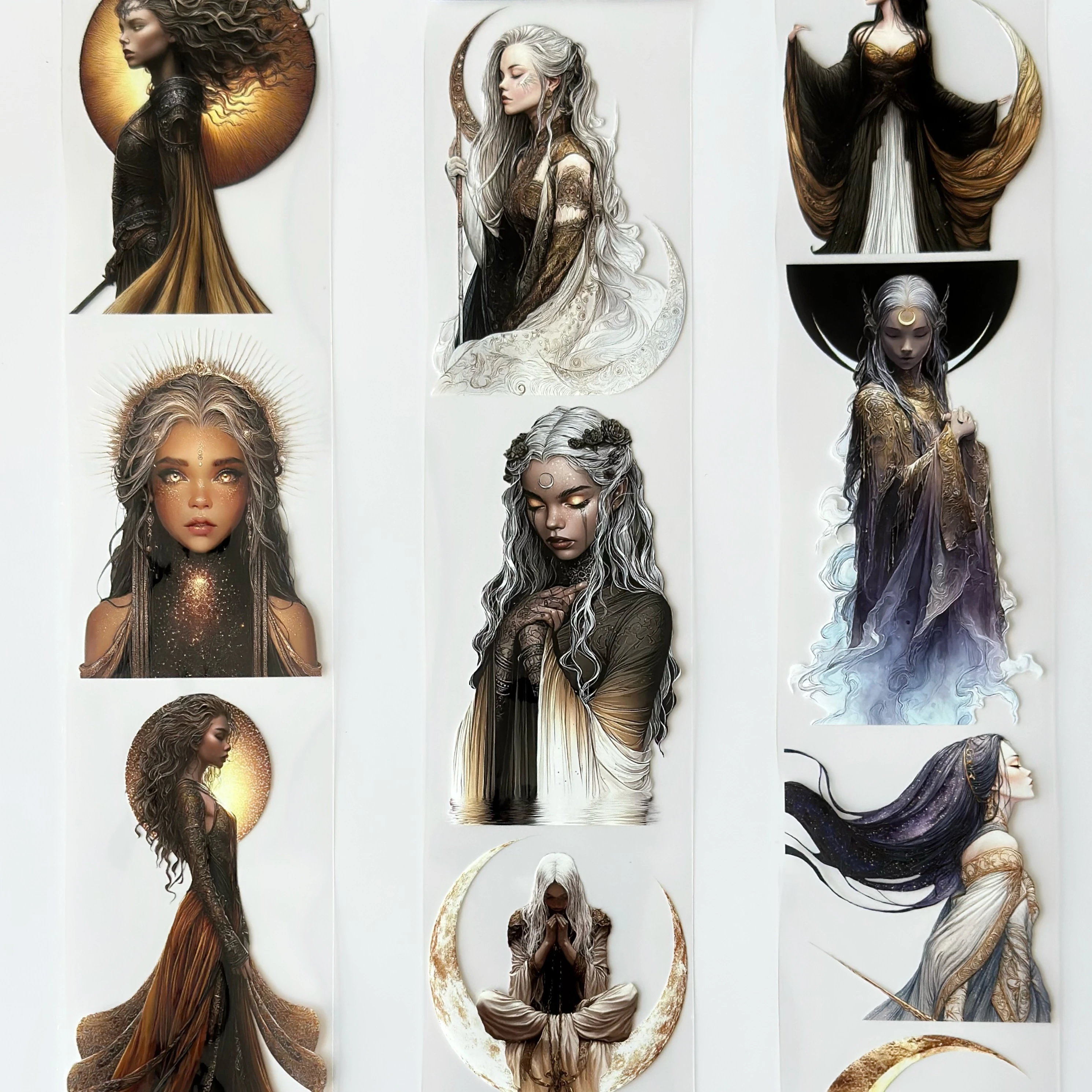 Moonlight Goddess Pet Tape – Mystic Fantasy Women, Golden Moon Aesthetic, Elegant Dark Art, Tax Included – SRP161