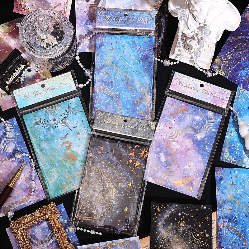 15 Pcs Scrapbook Hologram Decorative Cardboard Paper Set