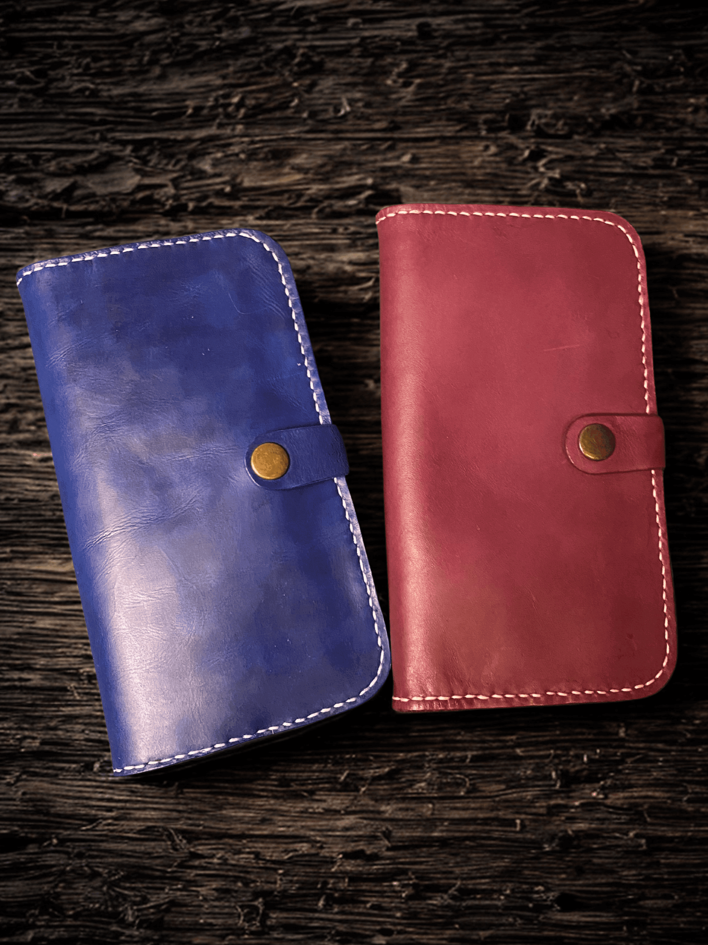 Mavi/Mor Deri Clutch Cüzdan