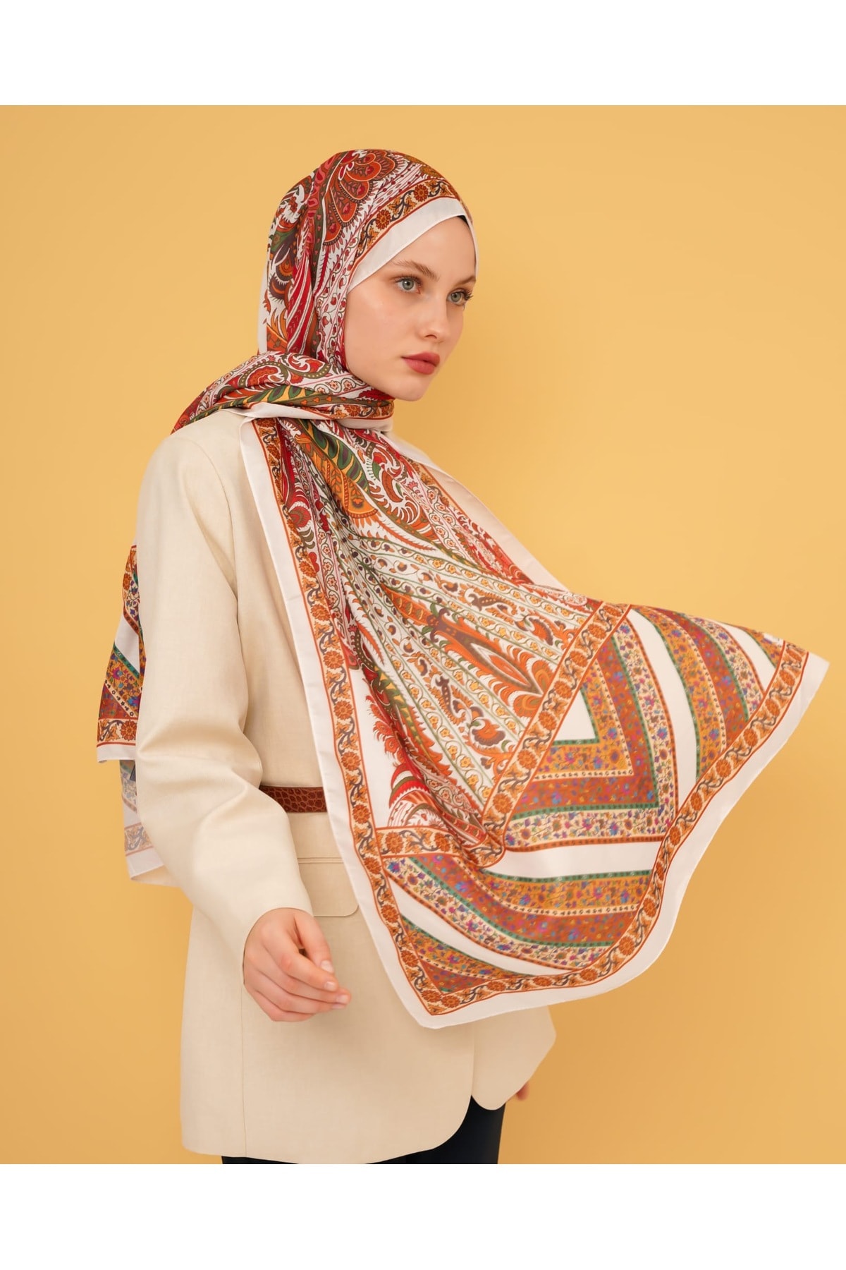 Soft Cotton Şal - turuncu