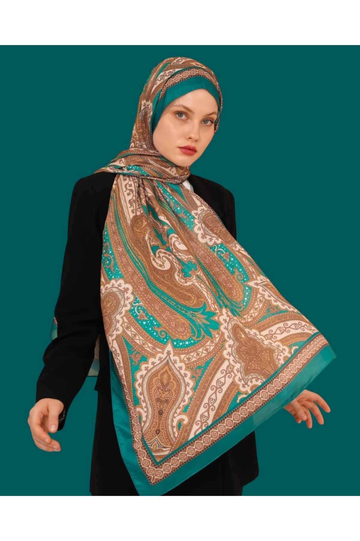 Soft Cotton Şal - yeşil