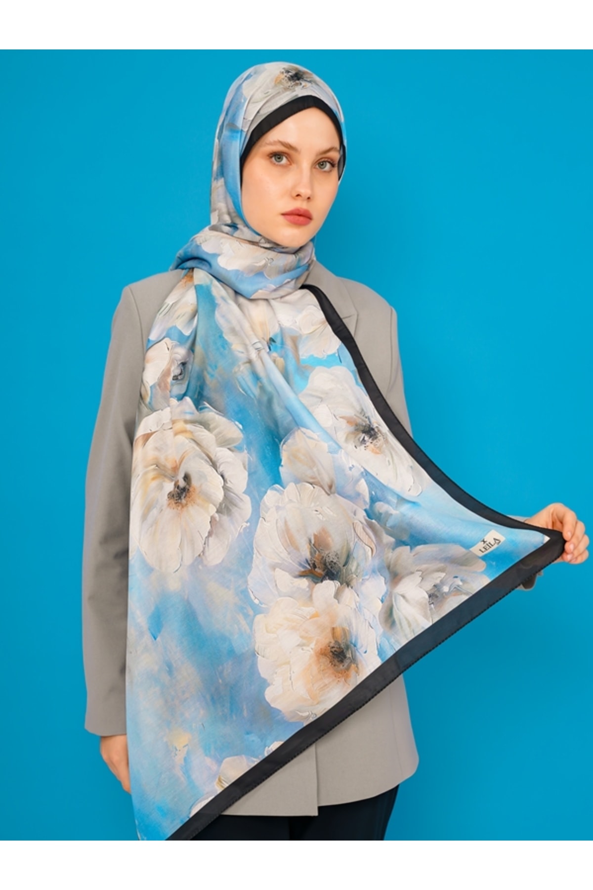 Soft Cotton Şal - siyah,mavi,taş,beyaz