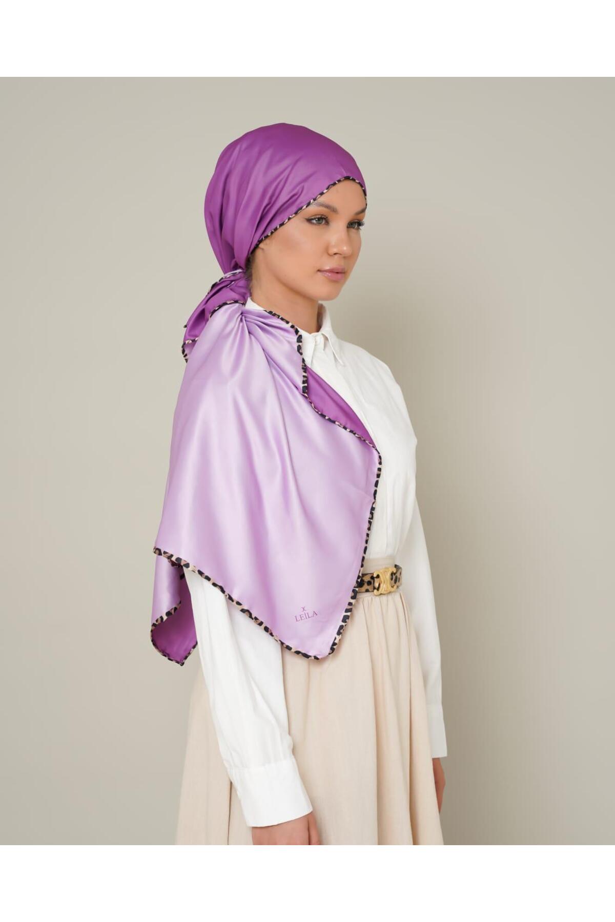 Leila Çift Taraflı Eşarp - mor lila