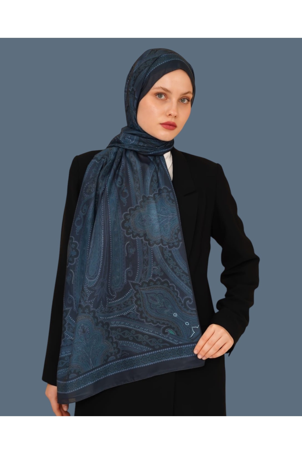 Soft Cotton Şal - mavi