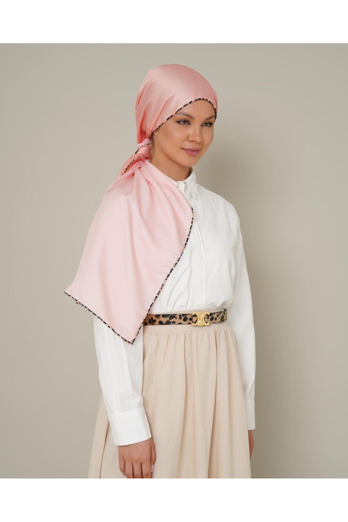Leila Çift Taraflı Eşarp - pembe