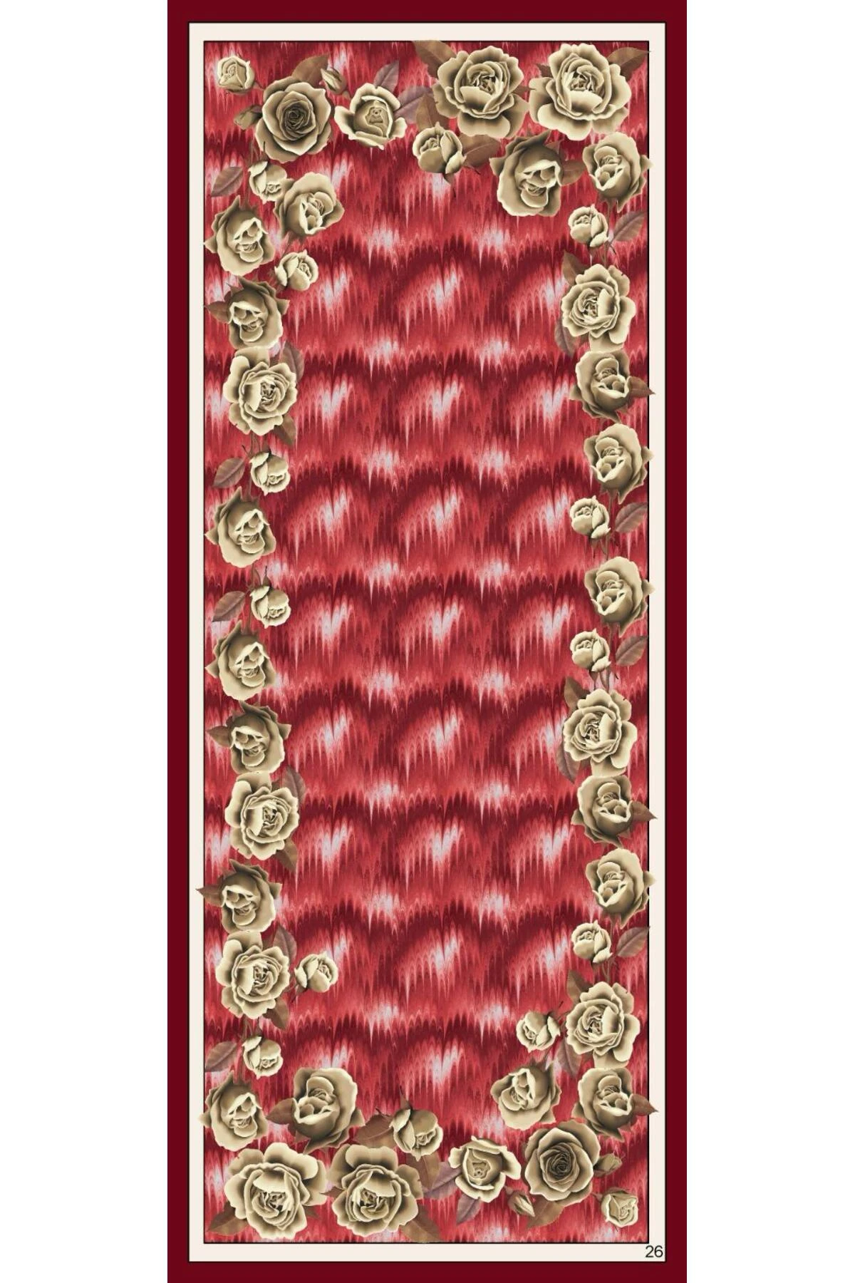 Soft Cotton Şal - kırmızı sarı