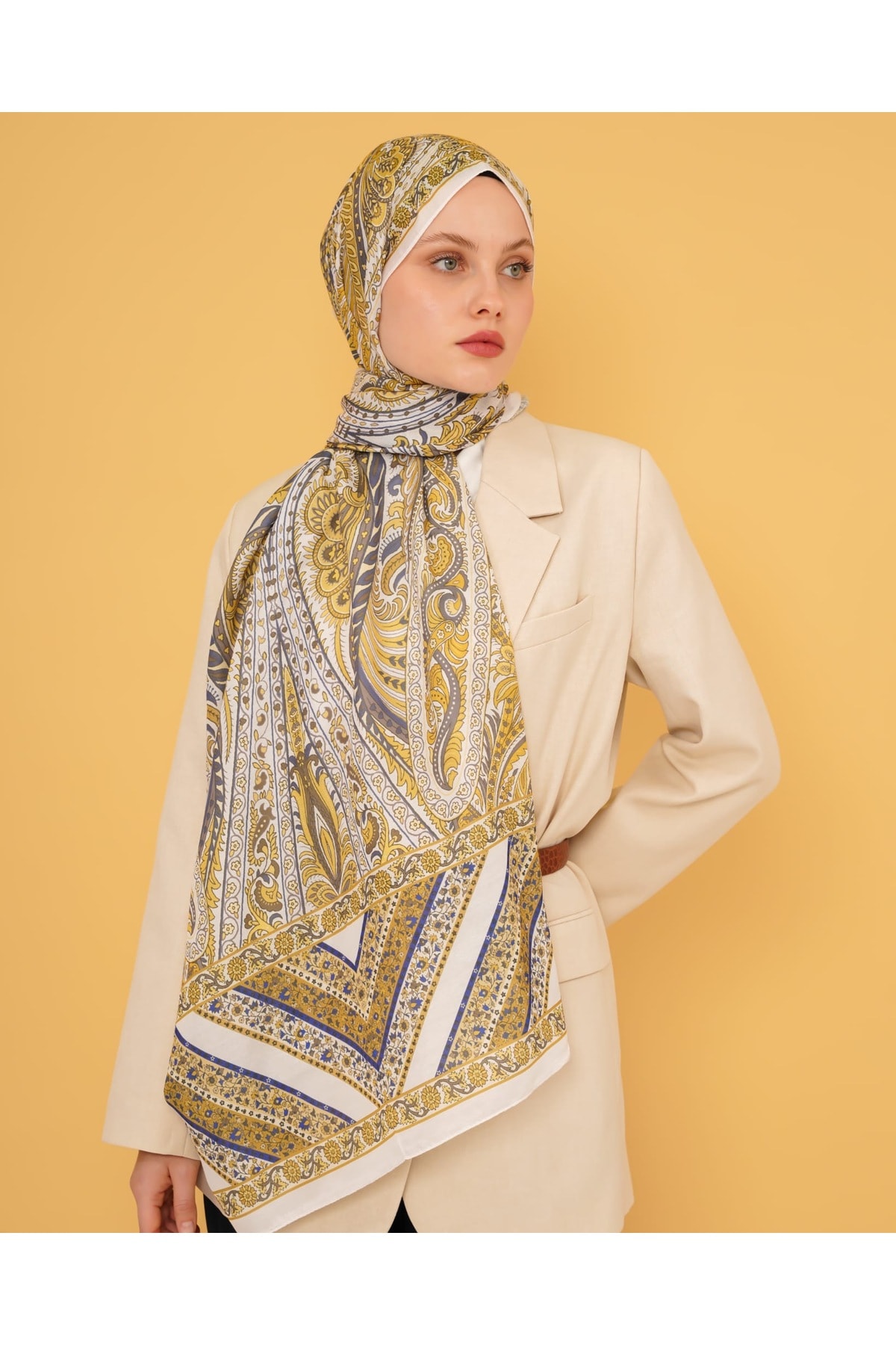 Soft Cotton Şal - bej
