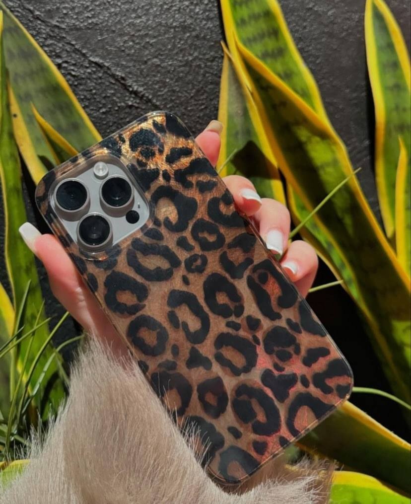 Leopar Parlak Telefon Kılıfı