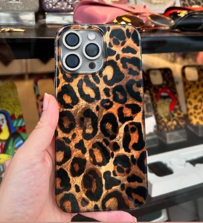 Leopar Parlak Telefon Kılıfı