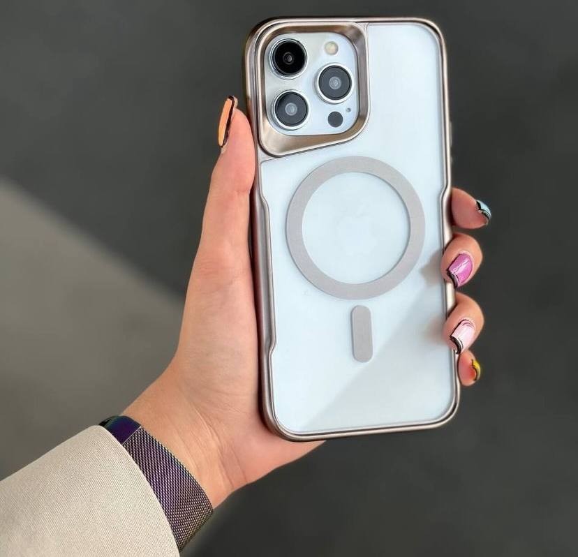 Lux Magsafe Şeffaf Telefon Kılıfı - Titanyum gri
