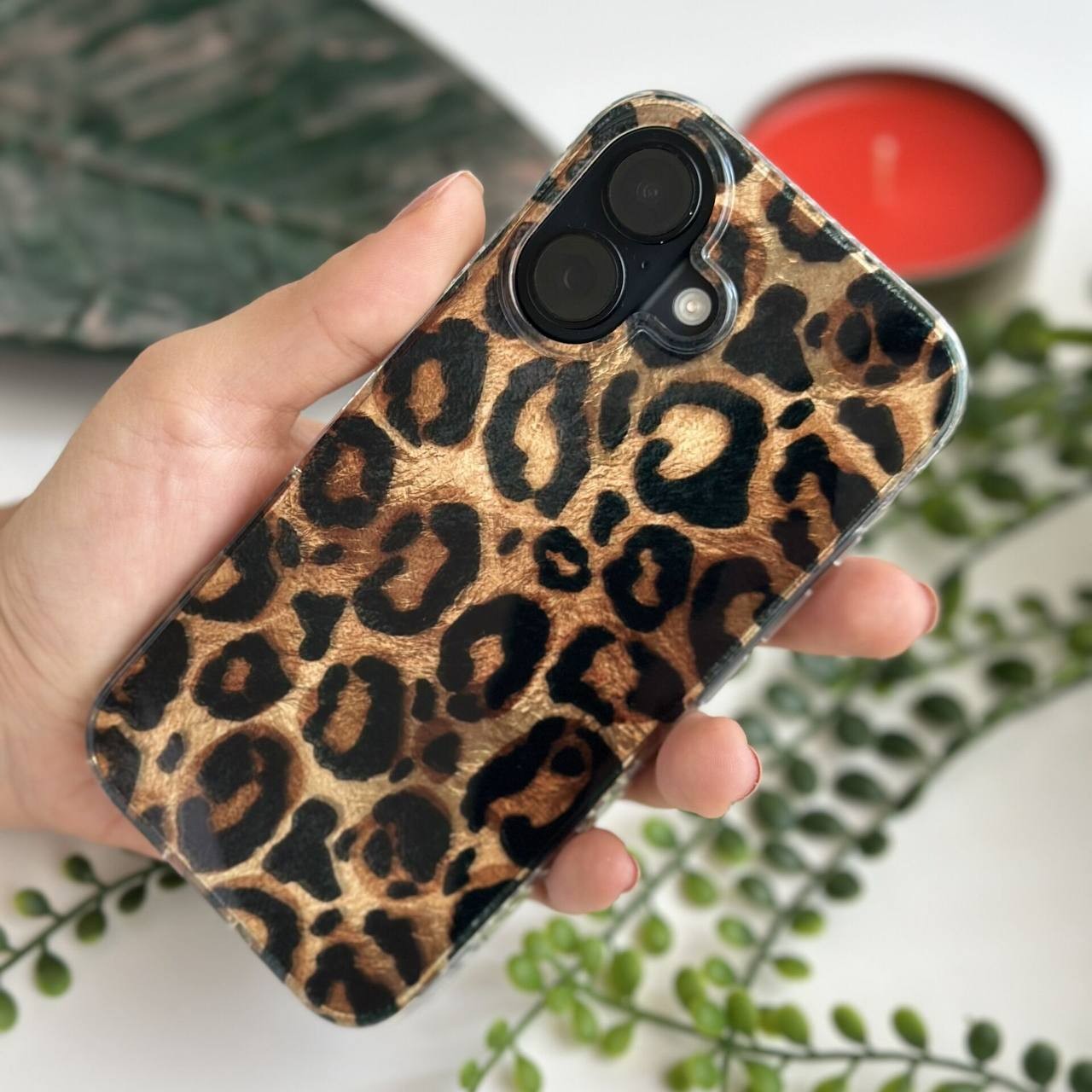 Leopar Parlak Telefon Kılıfı
