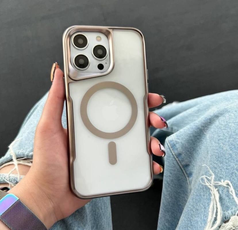 Lux Magsafe Şeffaf Telefon Kılıfı - Titanyum gri