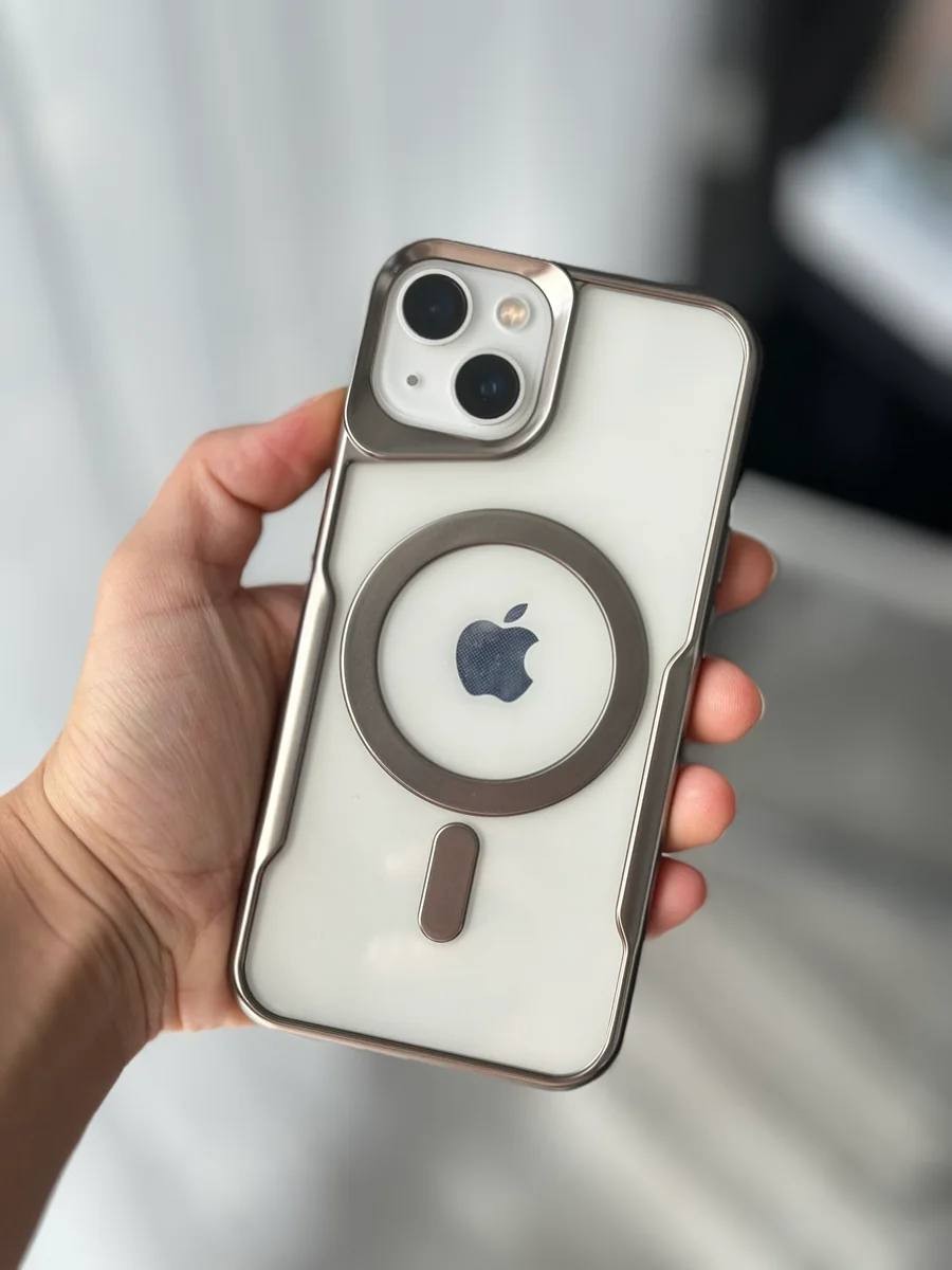 Lux Magsafe Şeffaf Telefon Kılıfı - Titanyum gri