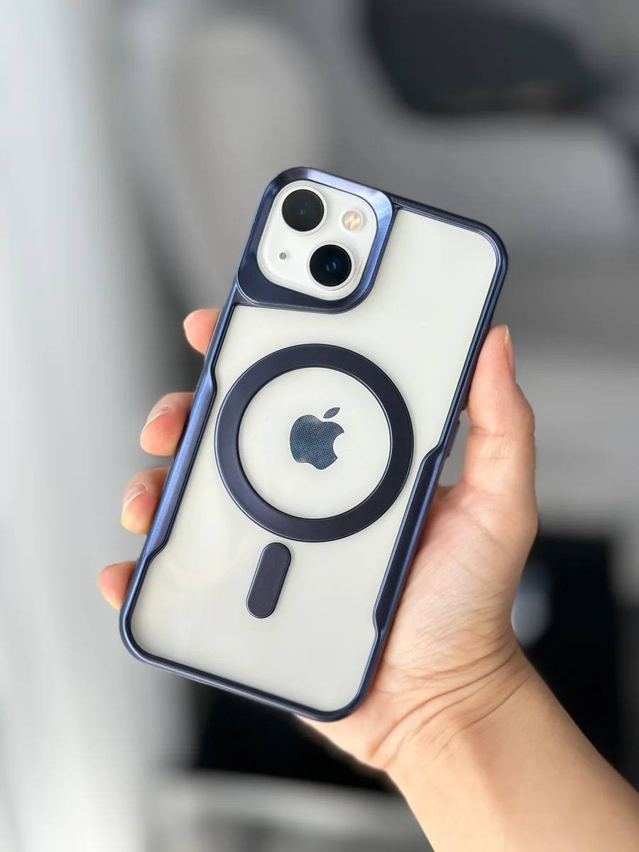 Lux Magsafe Şeffaf Telefon Kılıfı - Navy Blue