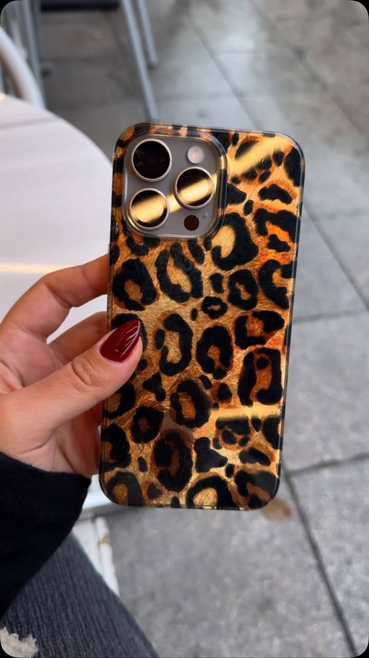 Leopar Parlak Telefon Kılıfı
