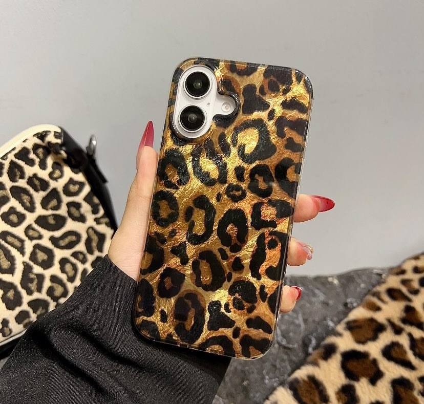 Leopar Parlak Telefon Kılıfı