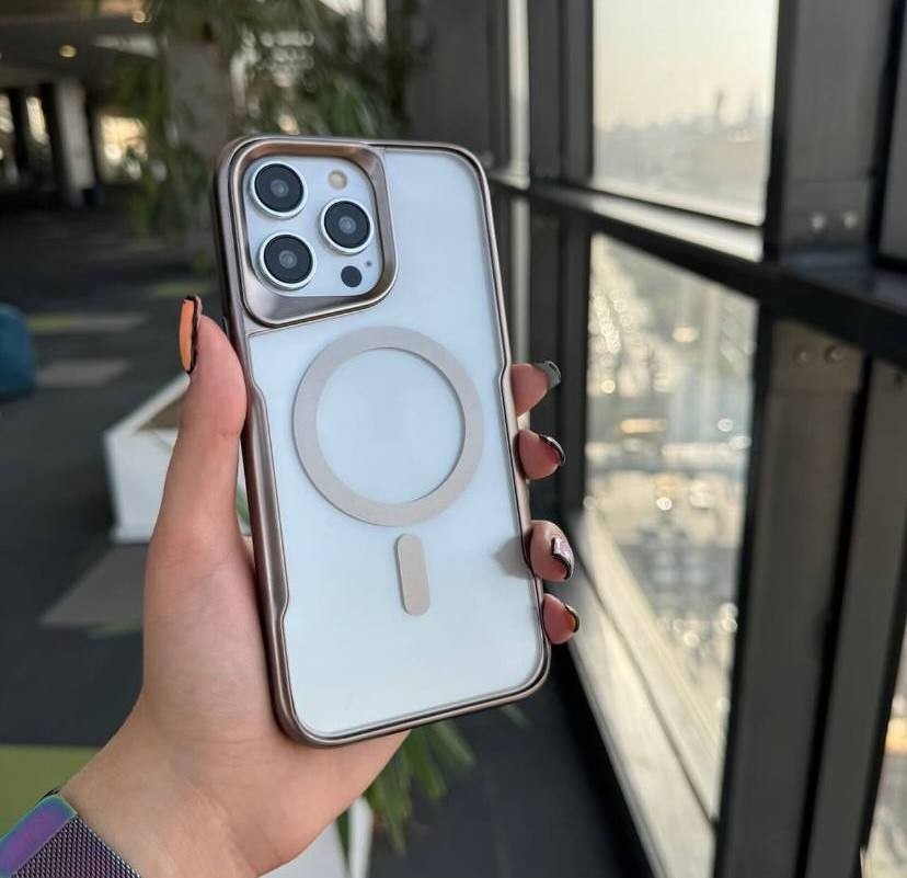 Lux Magsafe Şeffaf Telefon Kılıfı - Titanyum gri