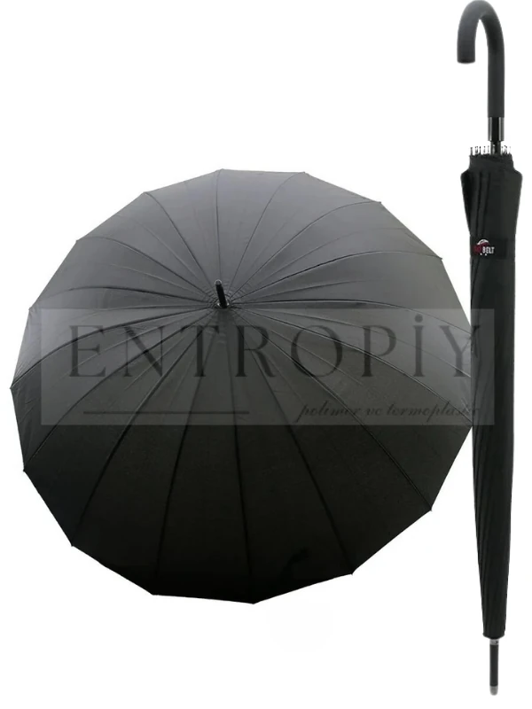 Protokol Yağmur Şemsiyesi Kadın Erkek 16 Tel 110 cm Çap Alüminyum Gövde