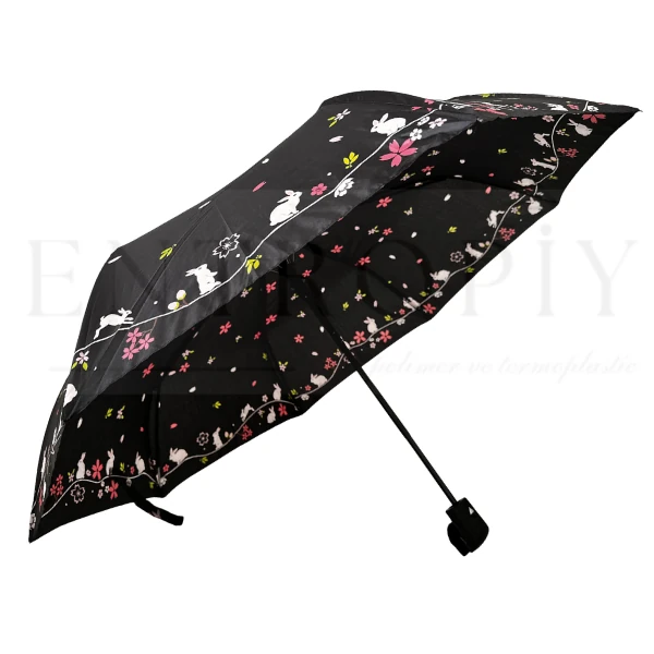 ROTA - 1.Kalite Kadın Otomatik Şemsiye – Kılıflı, Fiber Telli, Rüzgara Dayanıklı , Su İtici Kaliteli Kumaş, Hafif ve Dayanıklı Yağmur Şemsiyesi - YOSUNYESILI KAHVERENGI DESEN SNOTLINE