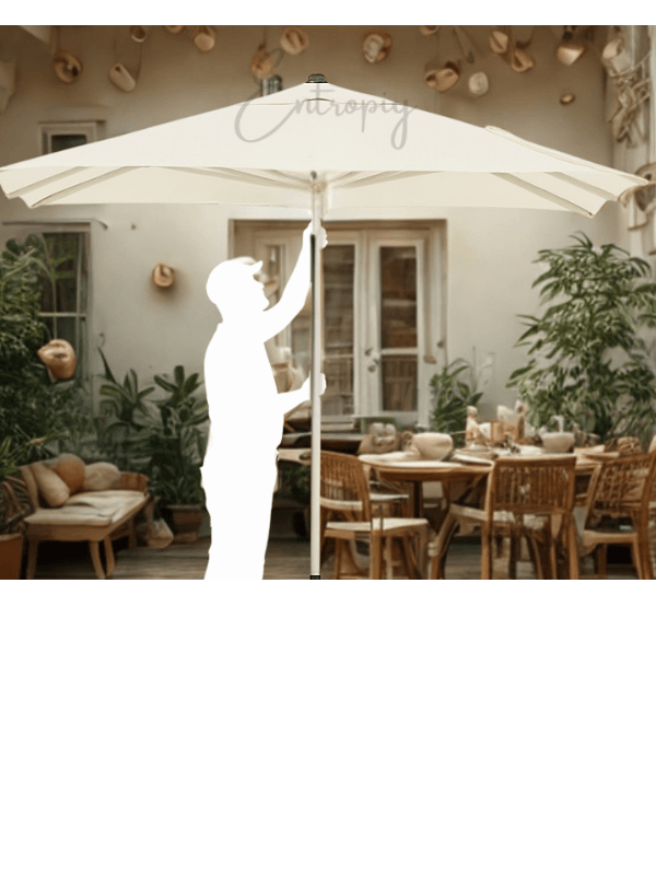 250x250 cm kare manuel bahçe şemsiyesi Balkon, bahçe, teras, havuz kenarı, kafe, restoran ve oteller için ideal