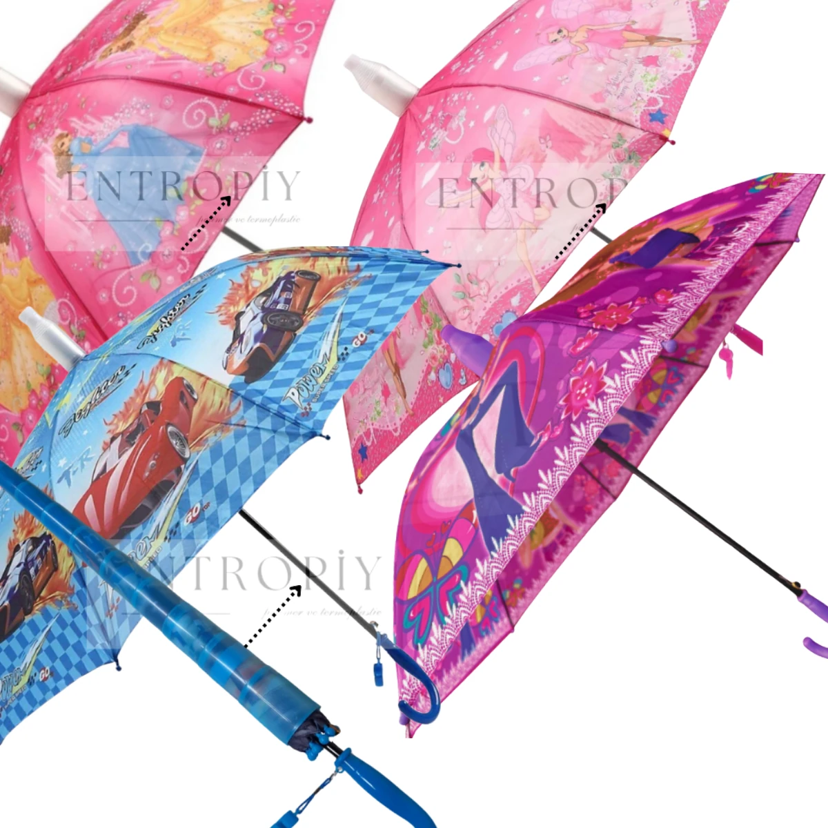 Entropiy 1.KALİTE Erkek Çocuk YAGMUR SEMSIYESİ Desenli Düdüklü Otomatik PVC Kaplamalı  ŞOK FİYAT ACILISA ÖZEL