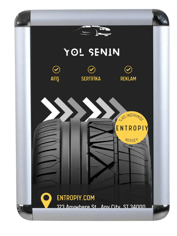 21x30 A4 Alüminyum  Poster Sertifika Sergi Belge Çerçevesi - Aç Kapat Rondo Bağlantılı - Ofis ve İşyeri