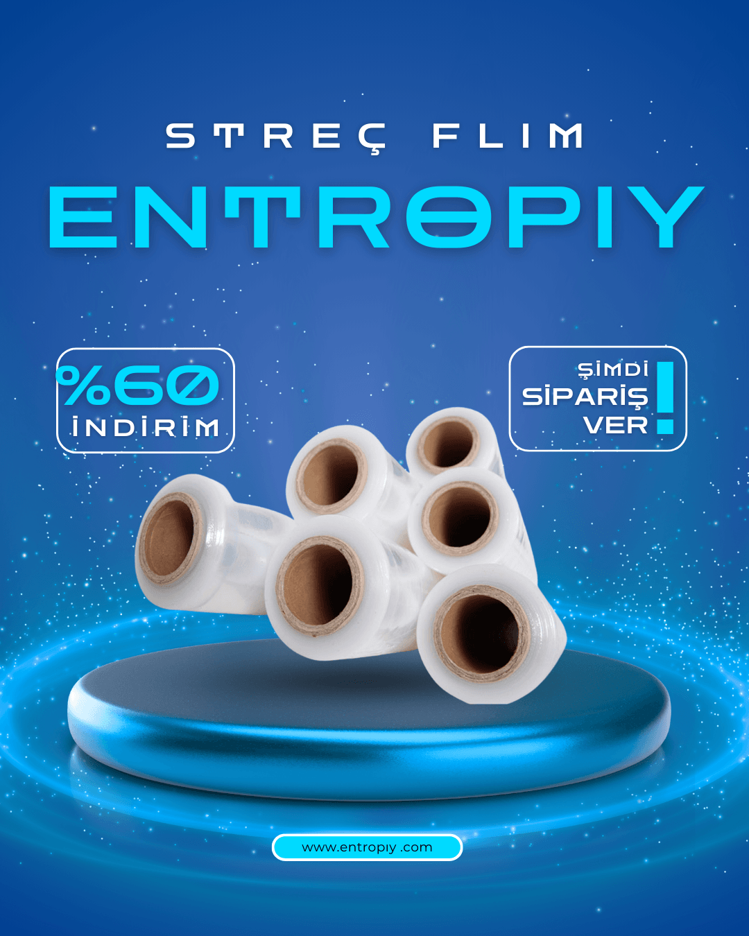 Entropiy 50x150 cm ve 50x300 cm -  Ev ve Nakliye Streç Filmi – 17 Mikron, Darbelere Karşı Dayanıklı, Taşıma ve Paketleme İçin İdeal
