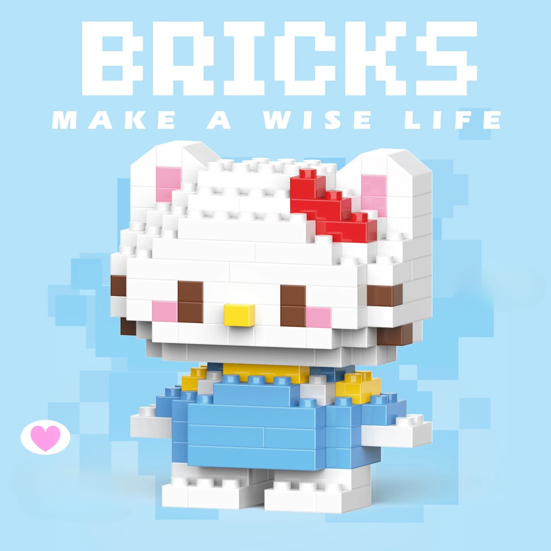 Bricks 3D Yapboz Puzzle / Hello Kitty Sevimli Figürler / Eğlenceli Setler / Hobi+