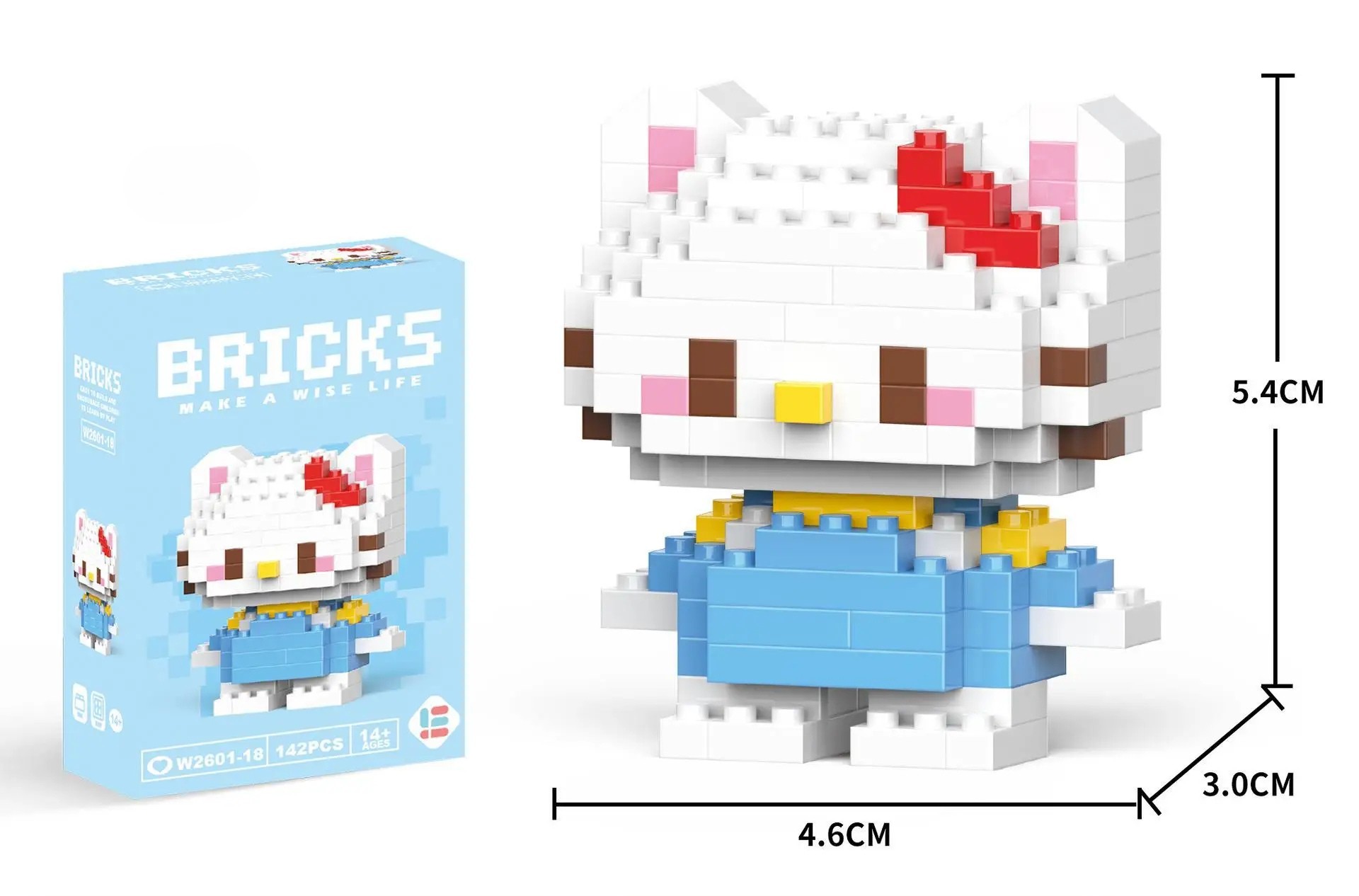 Bricks 3D Yapboz Puzzle / Hello Kitty Sevimli Figürler / Eğlenceli Setler / Hobi+
