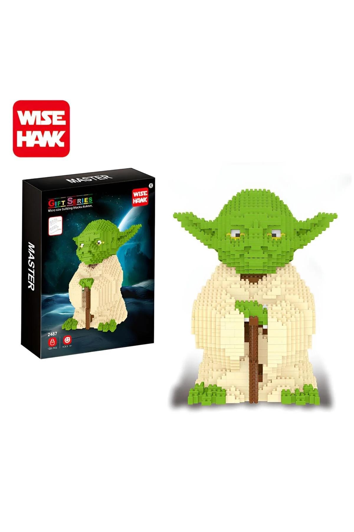 Star Wars Yoda Bricks Yapım Seti – 3D Mikro Lego Blokları | Koleksiyonluk Wise Hawk Master Serisi