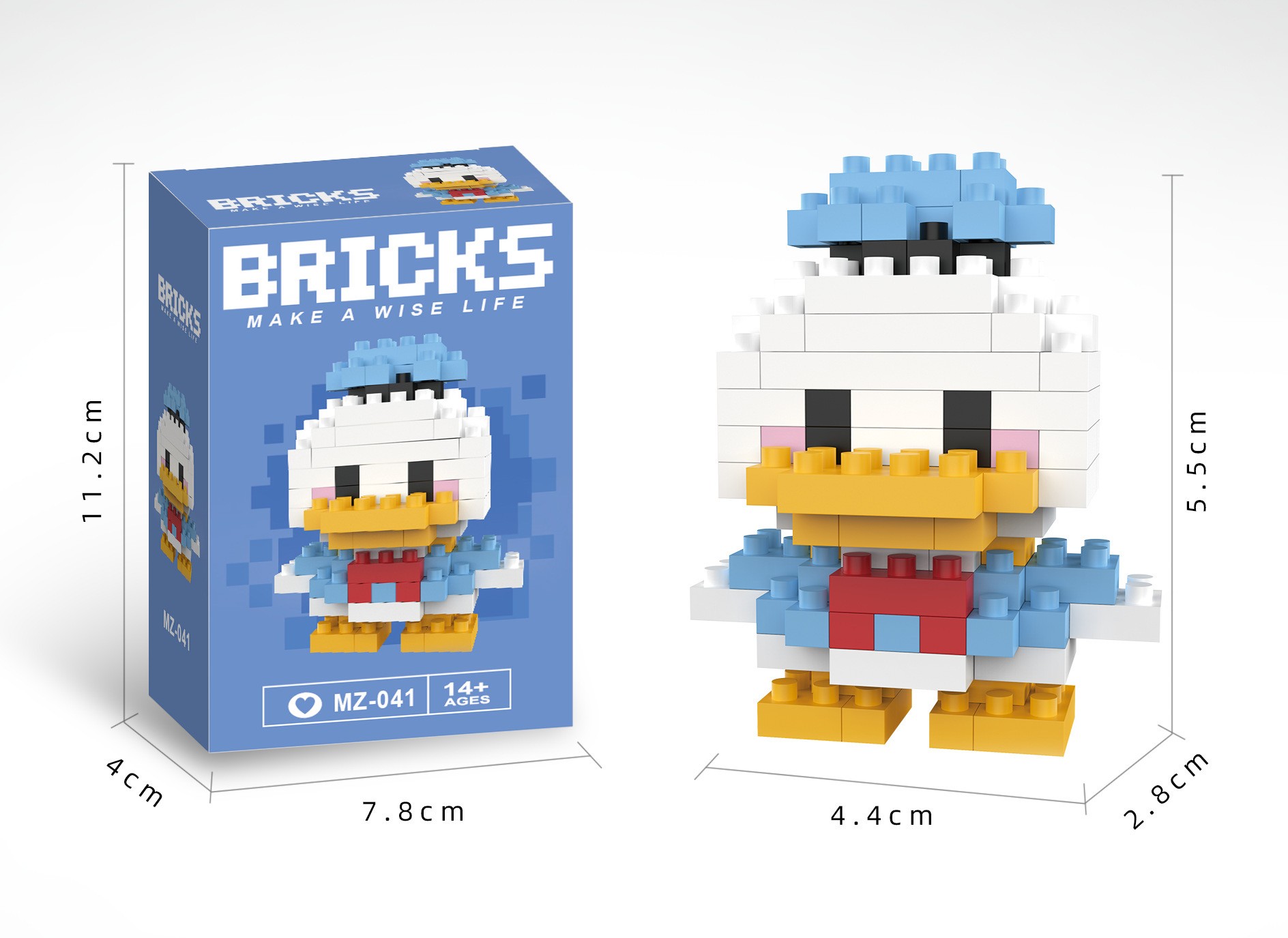 Bricks 3D Yapboz Puzzle / Donald Duck Sevimli Figür / Eğlenceli Setler / Hobi+