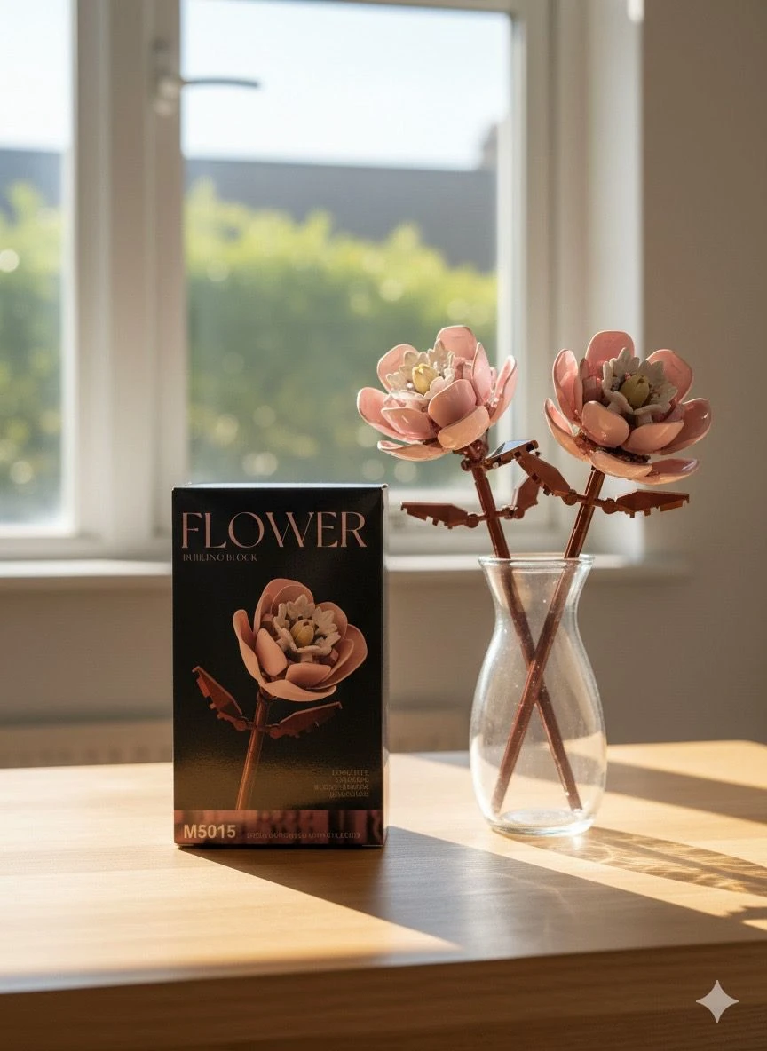 Botanical Mini Çicek Lego Seti - Dekoratif Çiçek Yapım Seti - Dekoratif Ev & Ofis Süsü | Hediyelik