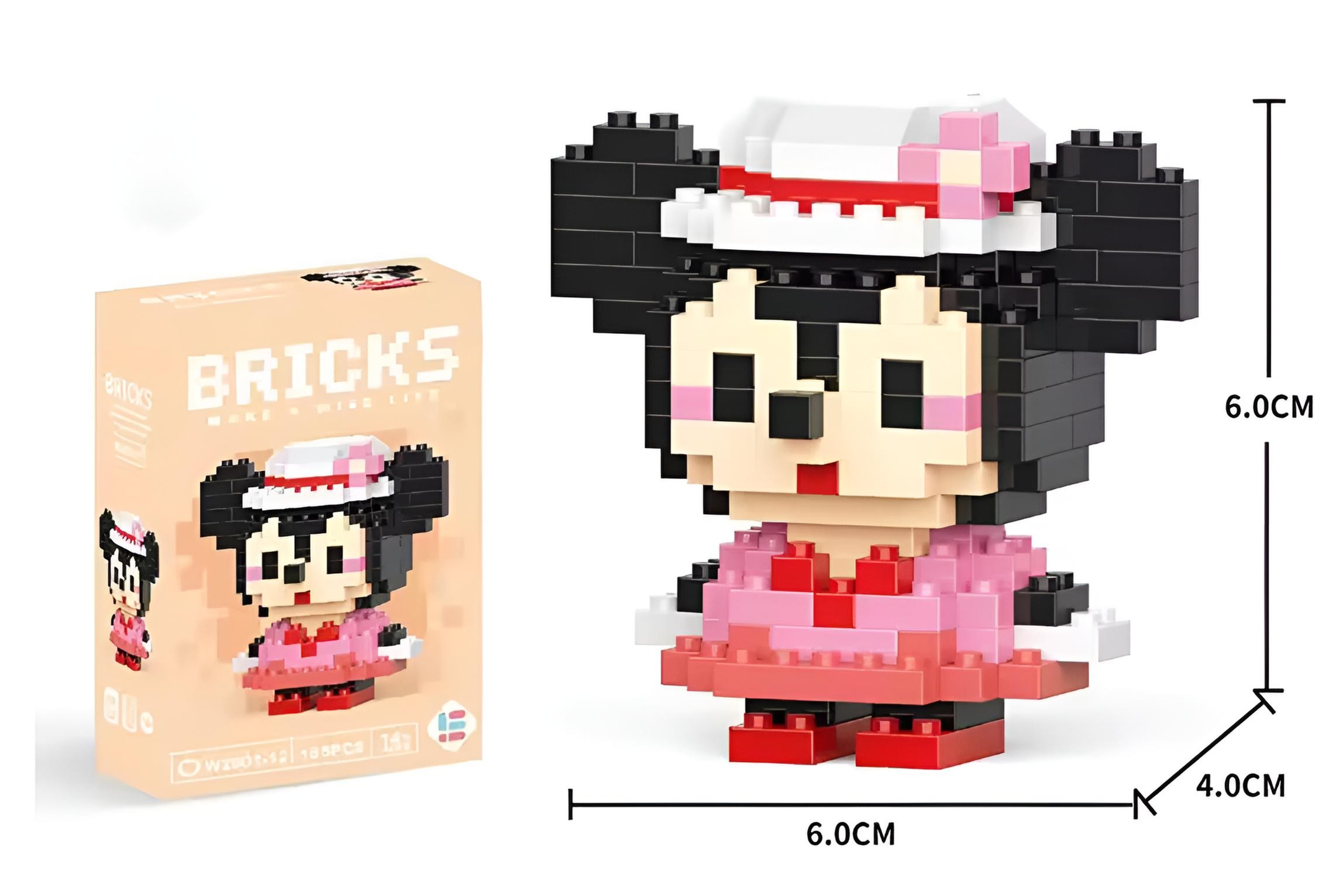 Bricks 3D Yapboz Puzzle / Minnie Maus Sevimli Figür / Eğlenceli Setler / Hobi+