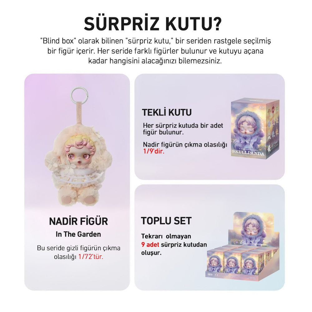  SKULLPANDA – L'Impressionnisme Serisi | Büyük Koleksiyon | Vinil Peluş Anahtarlık | Tekli Sürpriz Kutu