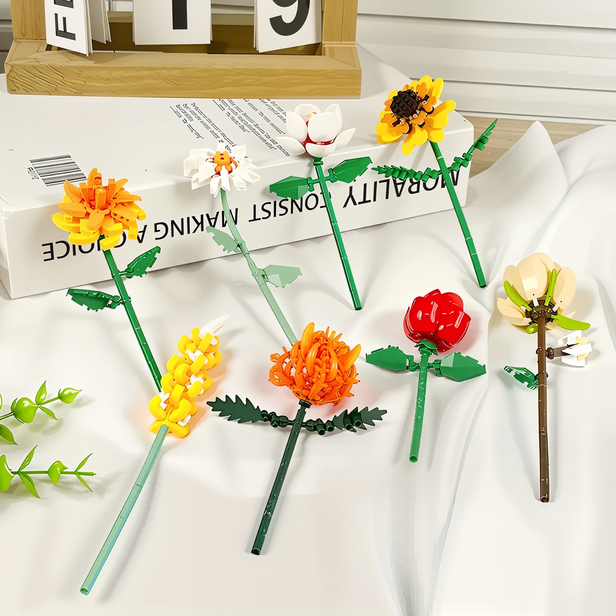  Botanical Mini Çicek Lego Seti - Dekoratif Çiçek Yapım Seti - Dekoratif Ev & Ofis Süsü | Hediyelik