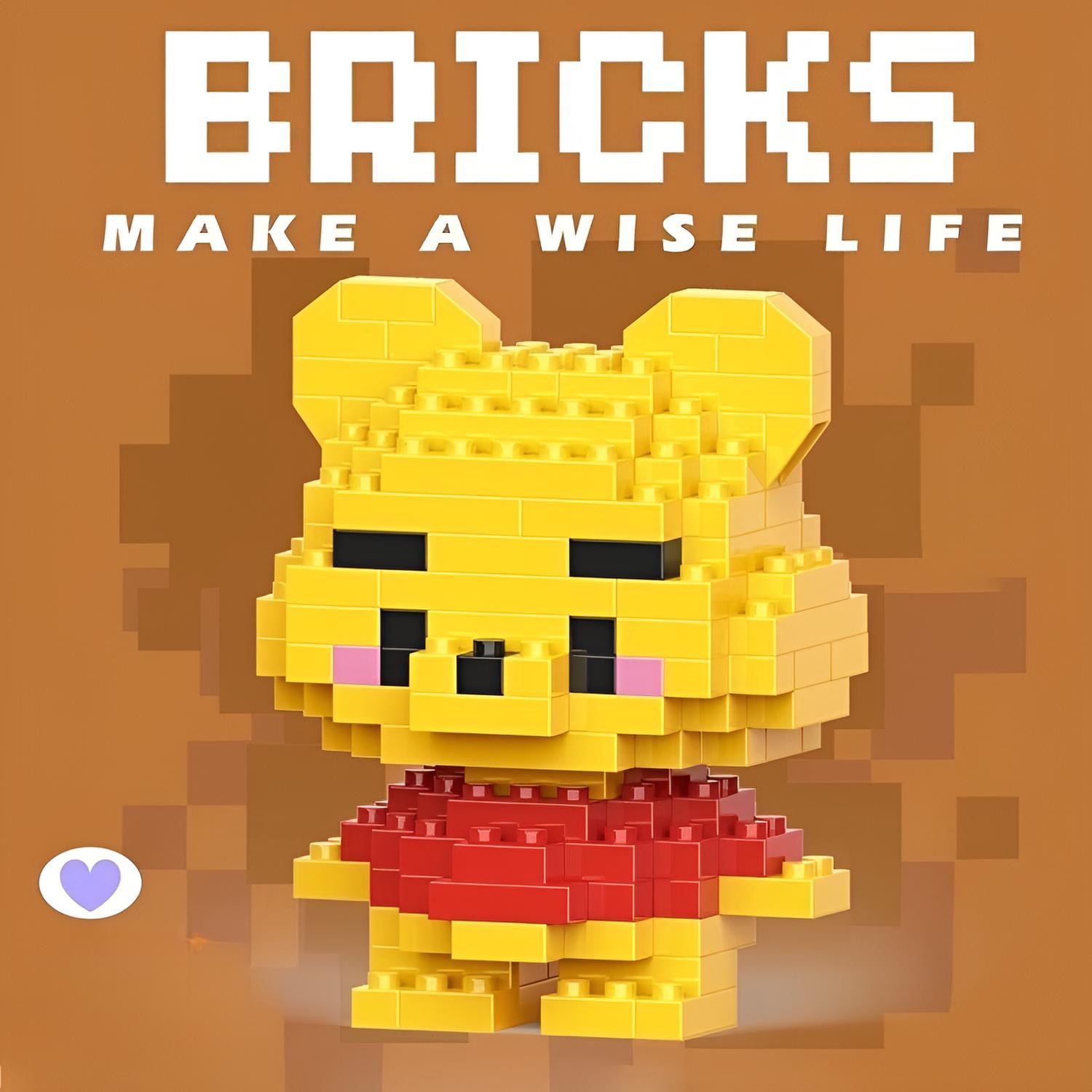 Bricks 3D Yapboz Puzzle / Winnie The Pooh Sevimli Figür / Eğlenceli Setler / Hobi+