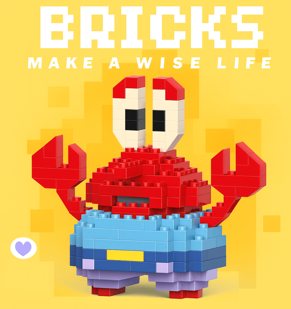 Bricks 3D Yapboz Puzzle / Bay Yengeç Sevimli Figür / Eğlenceli Setler / Hobi+