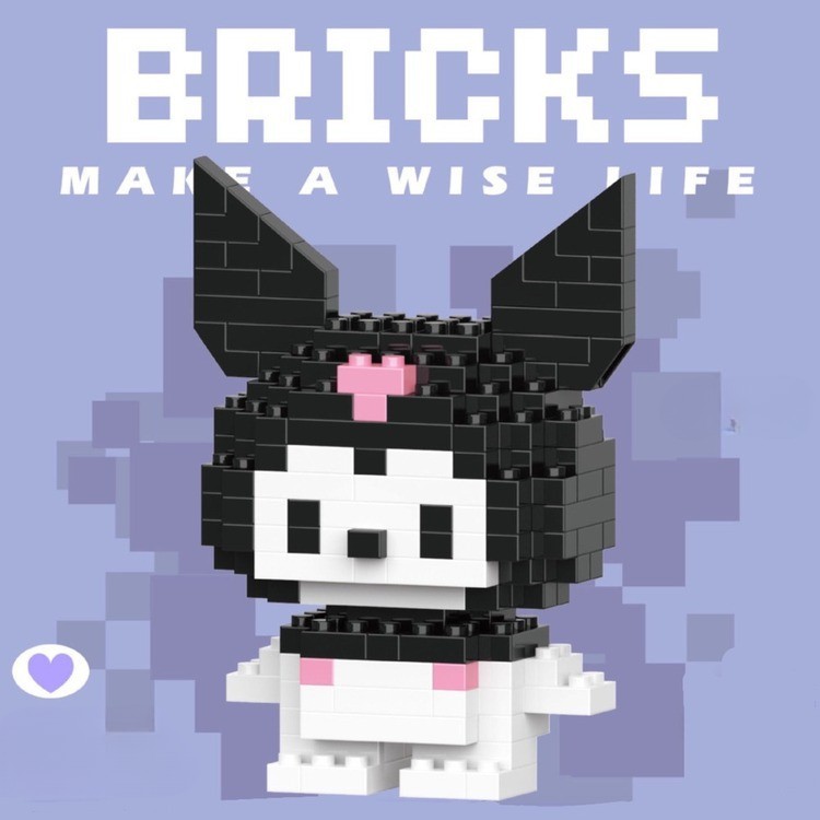 Bricks 3D Yapboz Puzzle / Kuromi Sevimli Figür / Eğlenceli Setler / Hobi+
