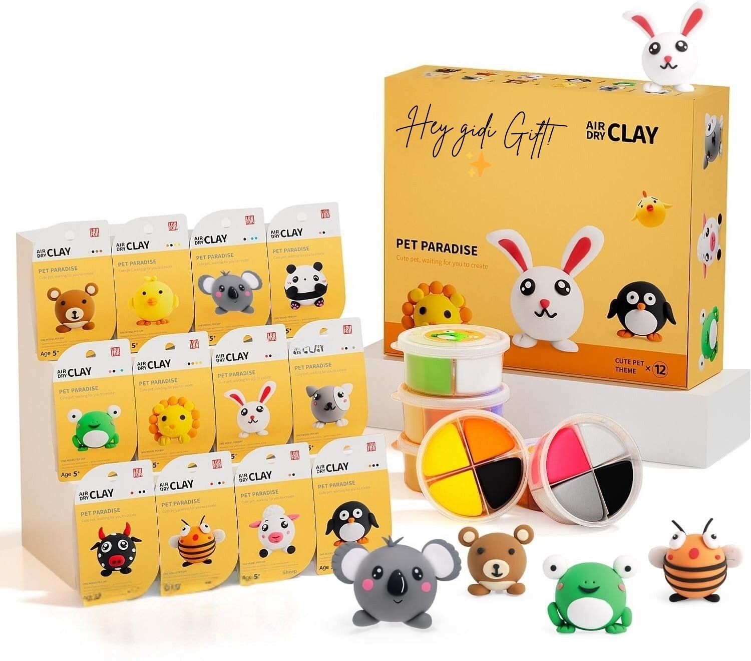 Hayvan Temalı Oyun Hamuru Seti – Koala & Aslan Figürleri | Çocuklar İçin Eğlenceli & Eğitici Hava İle Kuruyan Kil Hamuru Aktivite Seti