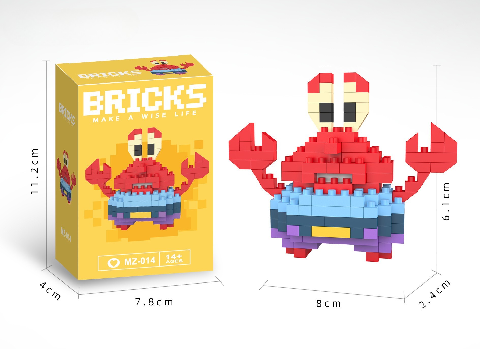 Bricks 3D Yapboz Puzzle / Bay Yengeç Sevimli Figür / Eğlenceli Setler / Hobi+