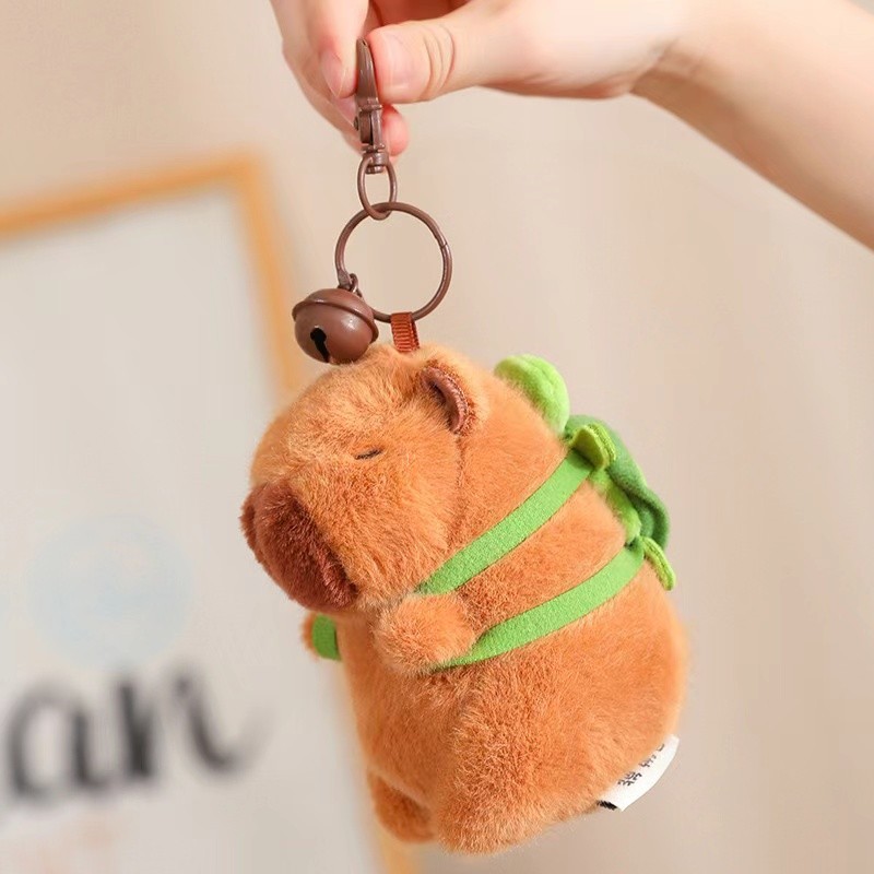 Sevimli Kapibara Peluş / Yeşil Sülfat / Peluş Anahtarlık / Capybara Oyuncak /  Yüksek Kalite
