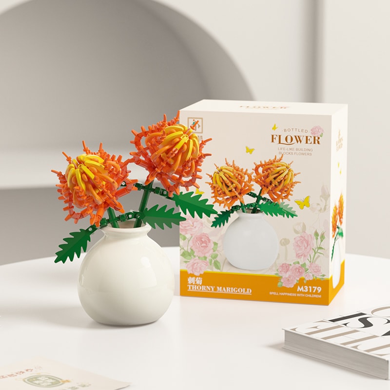 Botanical Mini Çicek Lego Seti - Dekoratif Çiçek Yapım Seti - Dekoratif Ev & Ofis Süsü | Hediyelik