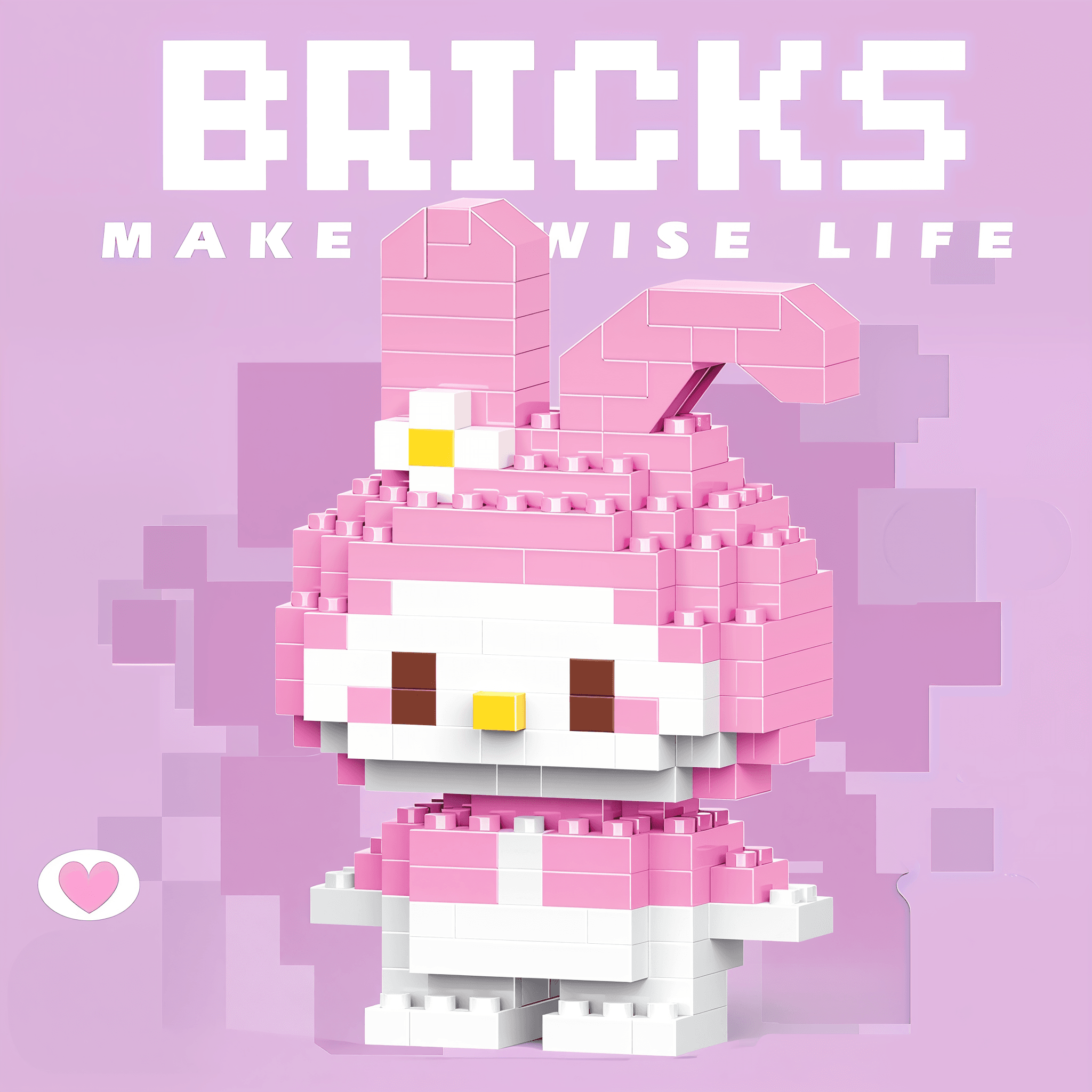 Bricks 3D Yapboz Puzzle / My Melody  Sevimli Figür / Eğlenceli Setler / Hobi+