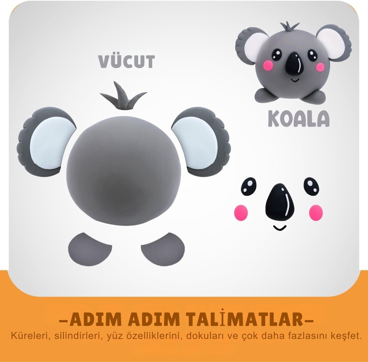 Hayvan Temalı Oyun Hamuru Seti – Koala & Aslan Figürleri | Çocuklar İçin Eğlenceli & Eğitici Hava İle Kuruyan Kil Hamuru Aktivite Seti