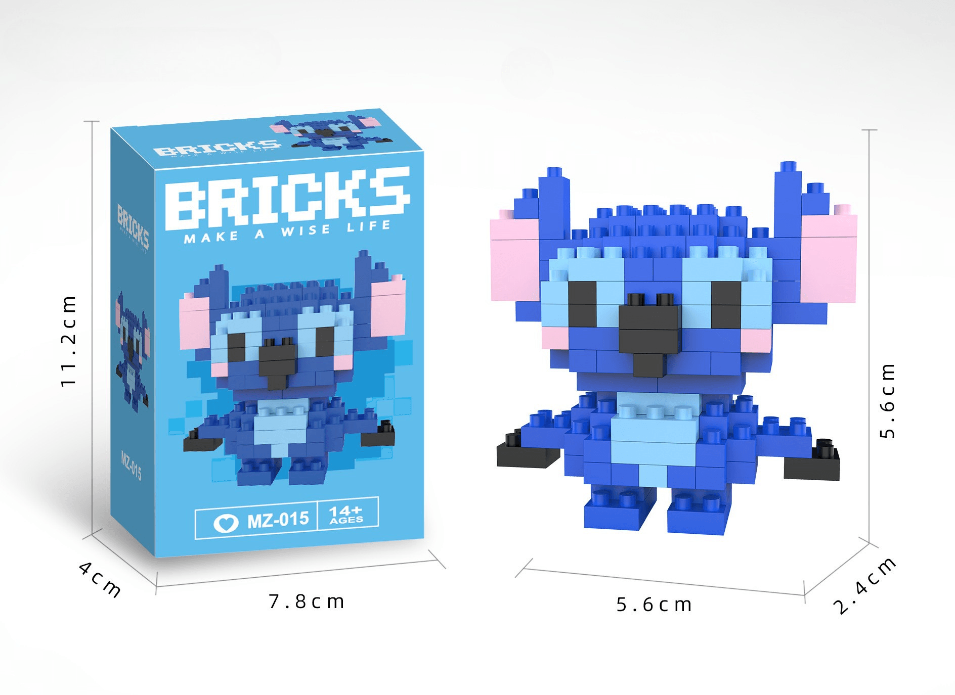 Bricks 3D Yapboz Puzzle / Stitch Sevimli Figür / Eğlenceli Setler / Hobi+ 
