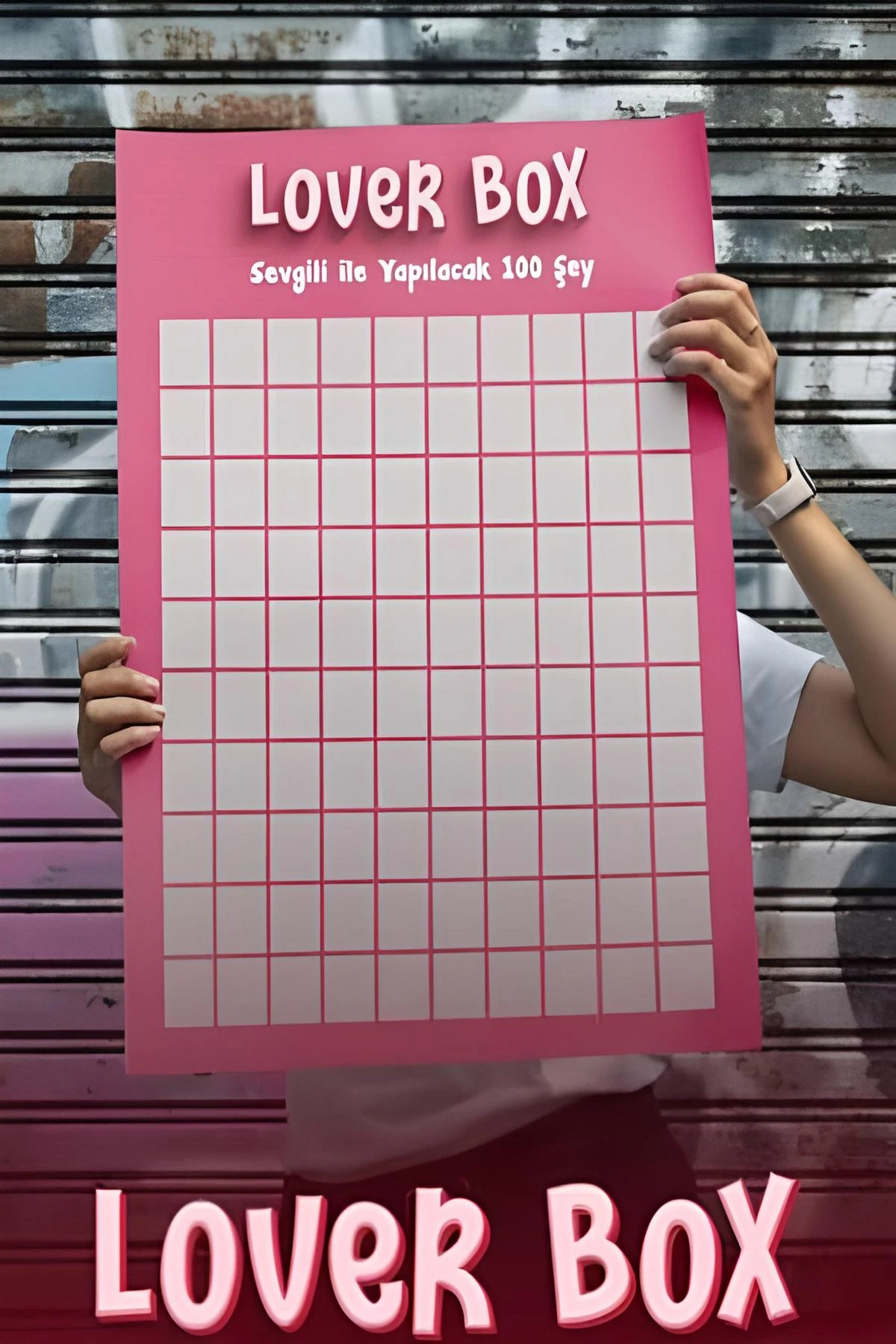 Loverbox | Lover Box Sevgili Ile Yapılacak 100 Şey Poster | Sevgiliye Hediye | Kazınabilir Poster