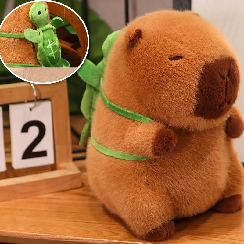 Sevimli Kapibara Peluş / Yeşil Sülfat / Peluş Anahtarlık / Capybara Oyuncak /  Yüksek Kalite